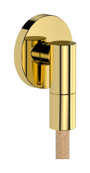 - HANSGROHE FixFit Fine S Przyłącze węża z zaworem zwrotnym, okrągłe złoty optyczny polerowany 28882990 - 28882990 - Łazienki Szydłowski