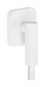 - HANSGROHE FixFit Fine Q Przyłącze węża z zaworem zwrotnym, softsquare biały mat 28884700 - 28884700 - Łazienki Szydłowski