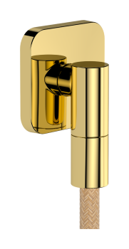 - HANSGROHE FixFit Fine Q Przyłącze węża z zaworem zwrotnym, softsquare złoty optyczny polerowany 28884990 - 28884990 - Łazienki Szydłowski