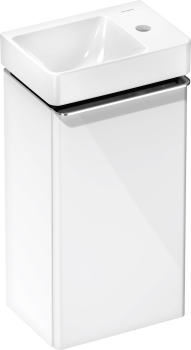  - HANSGROHE Xelu Q Zestaw mała umywalka wisząca z półką po prawej stronie z szafką z drzwiami prawymi 34 x 24,5 cm, biały wysoki połysk 54365000 - 54365000 - Łazienki Szydłowski