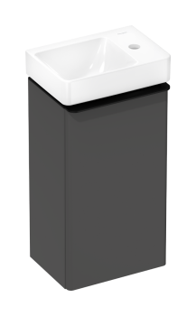  - HANSGROHE Xelu Q Zestaw mała umywalka wisząca z półką po prawej stronie z szafką z drzwiami prawymi 34 x 24,5 cm, szary diament matowy 54366670 - 54366670 - Łazienki Szydłowski