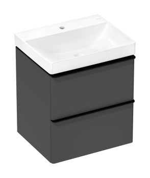 - HANSGROHE Xelu Q Zestaw umywalka wisząca z szafką z 2 szufladami 58 x 47,5cm, szary diament matowy 54372670 - 54372670 - Łazienki Szydłowski