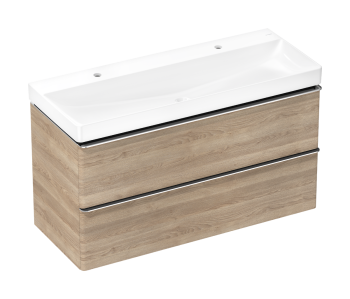 - HANSGROHE Xelu Q Zestaw umywalka wisząca z szafką z 2 szufladami 118 x 47,5cm naturalny dąb 54388000 - 54388000 - Łazienki Szydłowski
