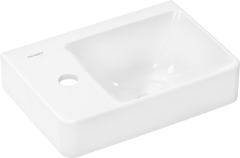 - HANSGROHE Xelu Q Mała umywalka wisząca z półką po lewej stronie 36 x 25 cm biały 60315450 - 60315450 - Łazienki Szydłowski