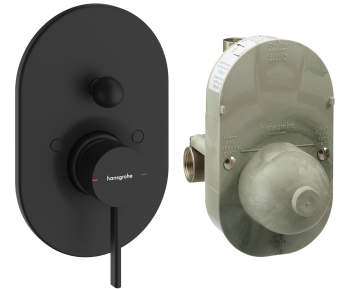 - HANSGROHE Zesis S Zestaw jednouchwytowej baterii wannowej, podtynkowej czarny mat 74418670 - 74418670 - Łazienki Szydłowski