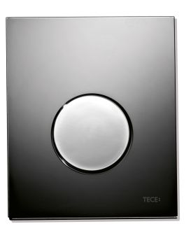 TECE Loop Przycisk spłukujący ze szkła do pisuaru, szkło czarne-przycisk chrom błyszczący 9242656