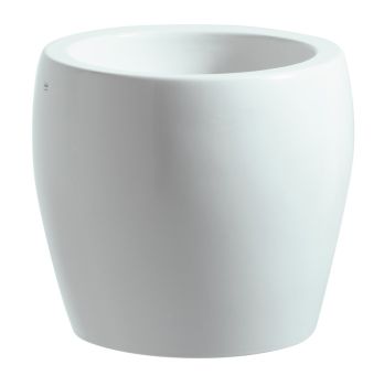 LAUFEN ALESSI Umywalka nablatowa ze zintegrowanym półpostumentem Ø45 x 40 cm bez otworu na baterię biała z powłoką LCC H8119734001091