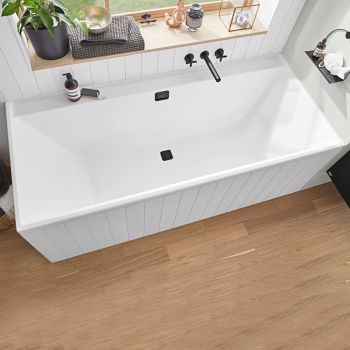 Villeroy & Boch Collaro wanna prostokątna 160x75 cm biała / czarny mat UBA160COR2NV01