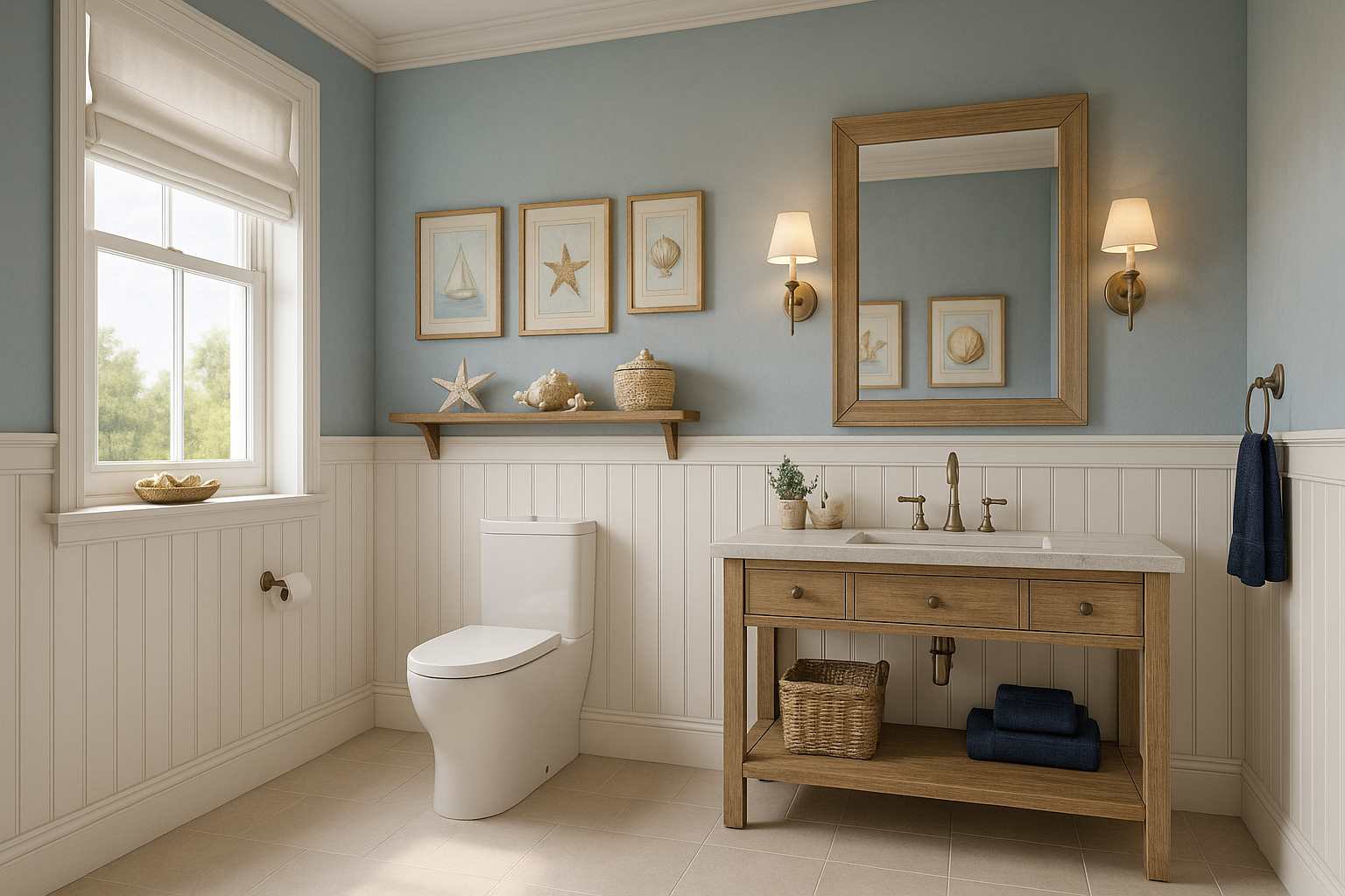 styl wakacyjny w łazience