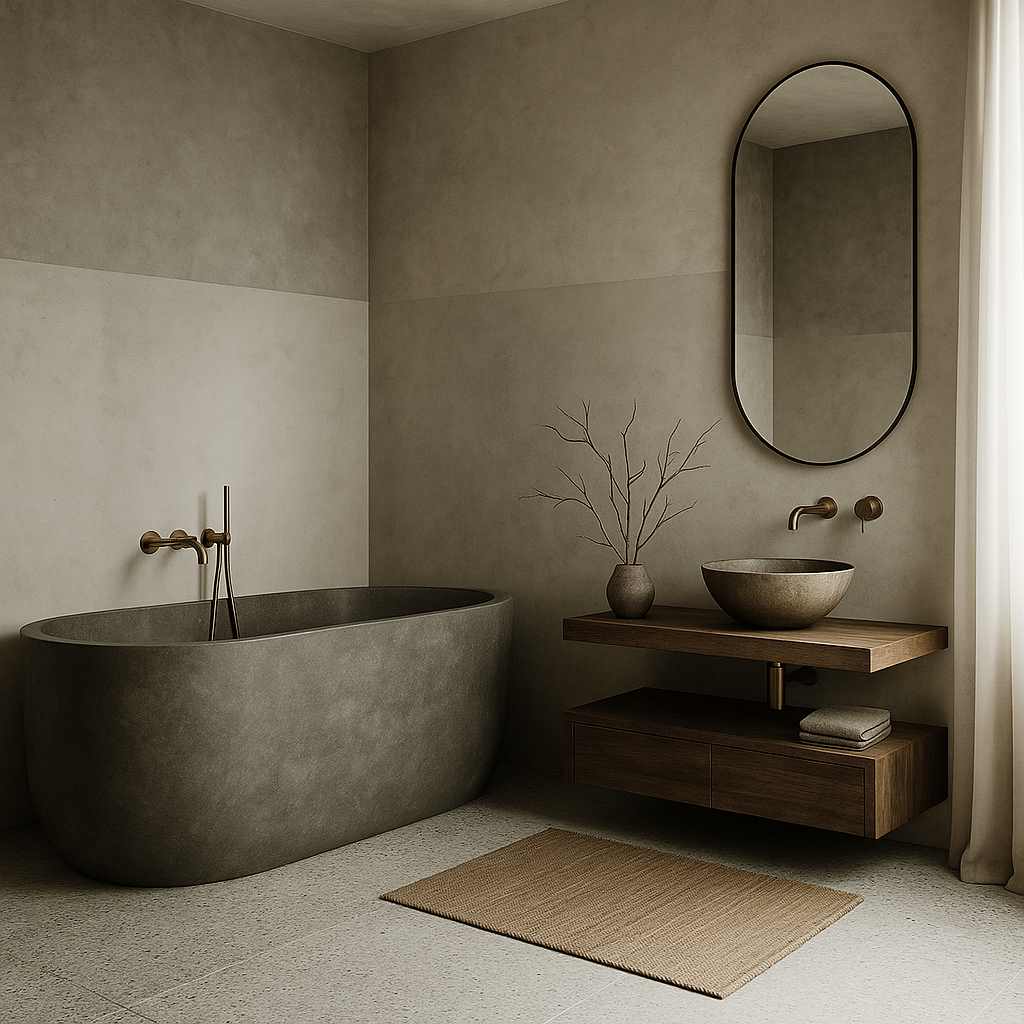 łazienka w stylu wabi-sabi