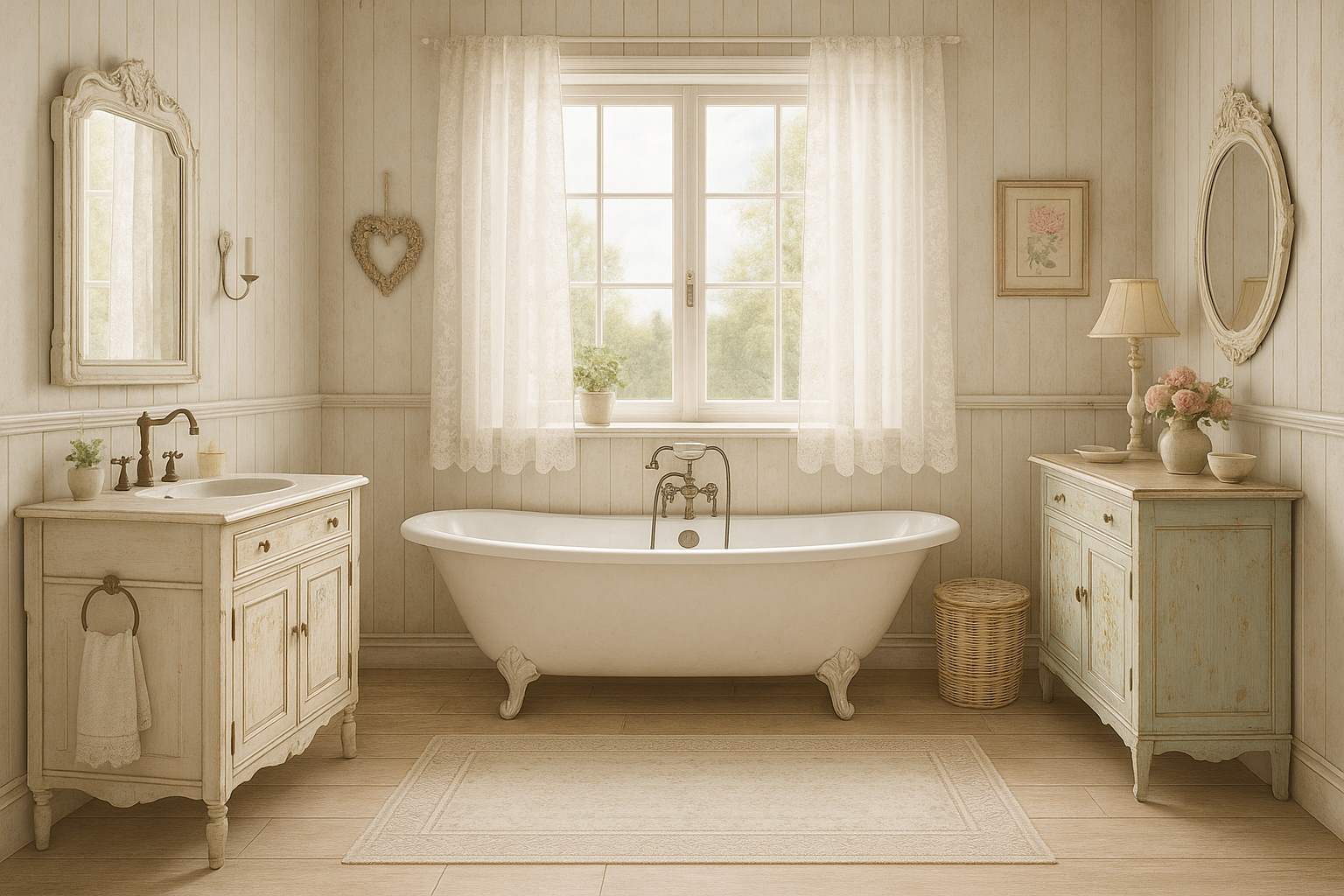 łazienka w stylu shabby chic