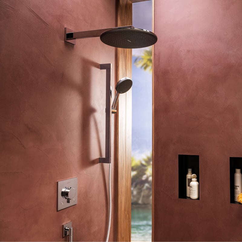 Alive Sokrągła deszczownica z ramieniem sciennym 