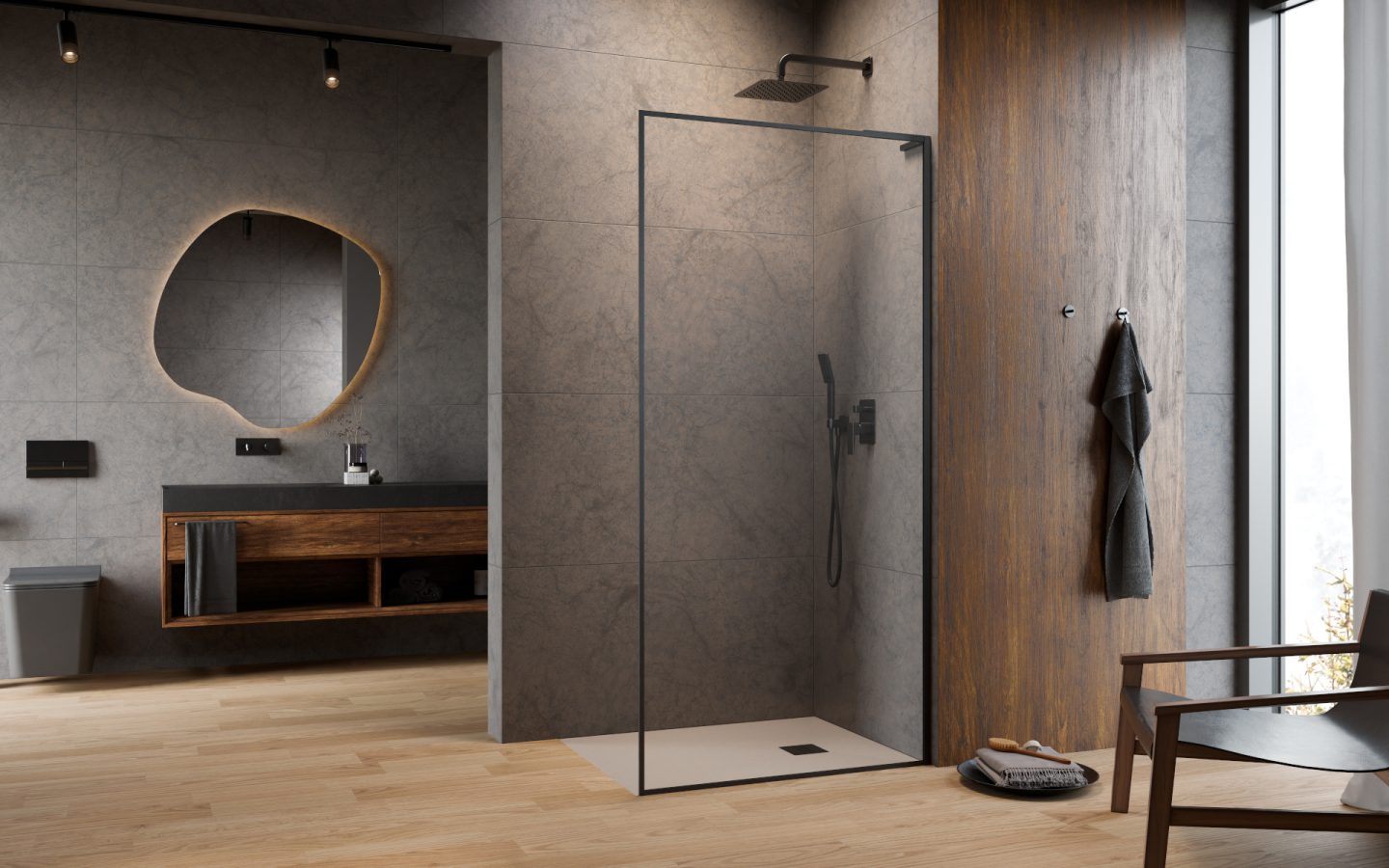 kabina walk-in mocowanie do sciany 