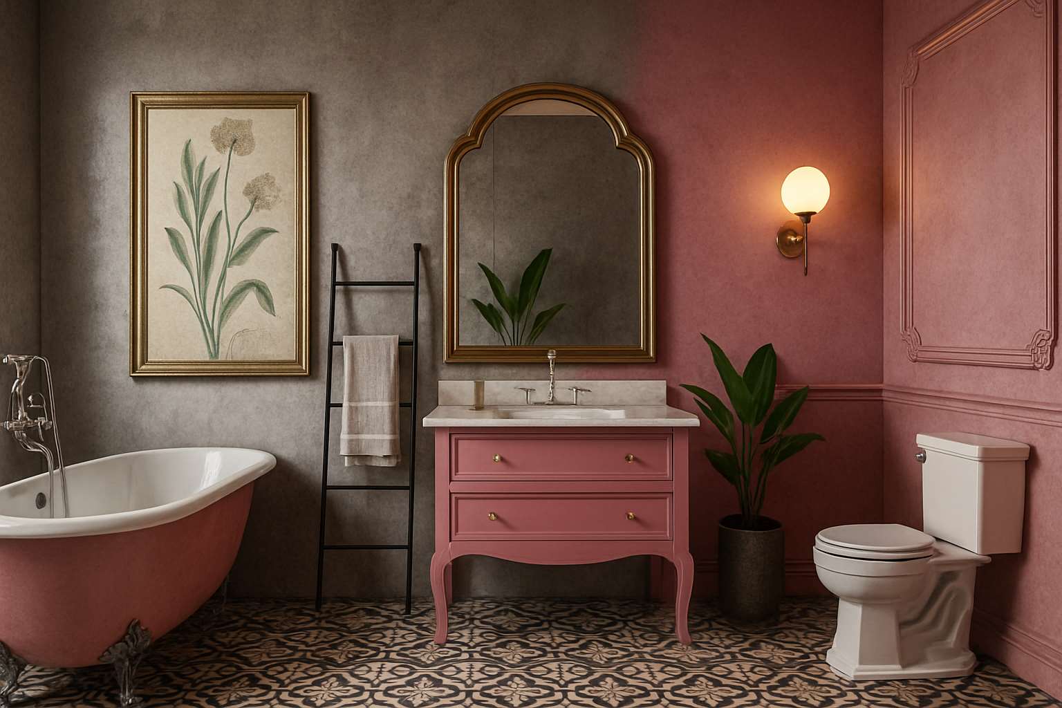 styl elektryczny w łazienkach