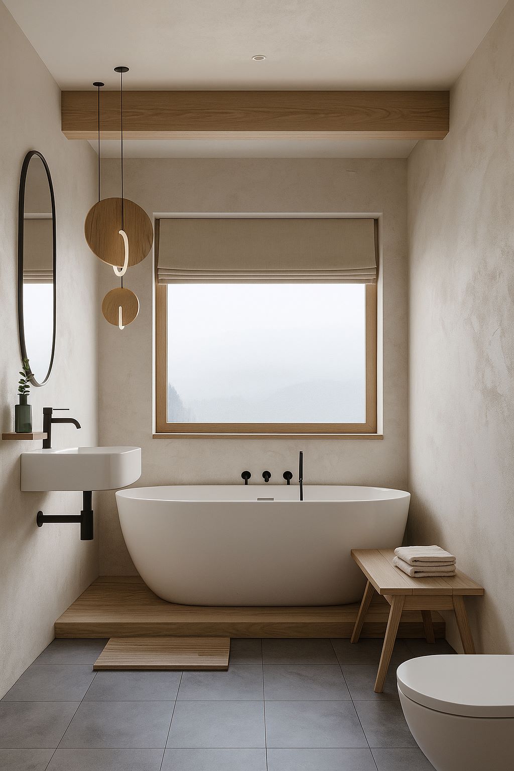 wanna wolnostojąca pod oknem 